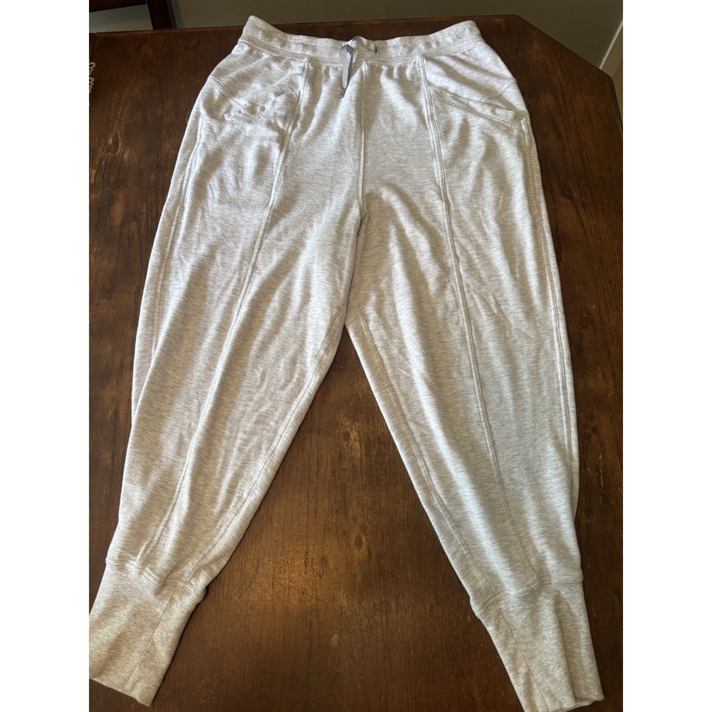 Lululemon Still Chill Jogger Pants Women Size 10 Heathered Cashew Pull On Lounge
